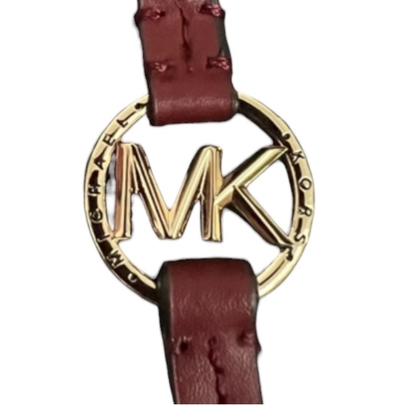 Michael Kors Jet Set Charm Large Flap Phone Wristlet In Logo/Oxblood NEW! - Picture 3 of 5